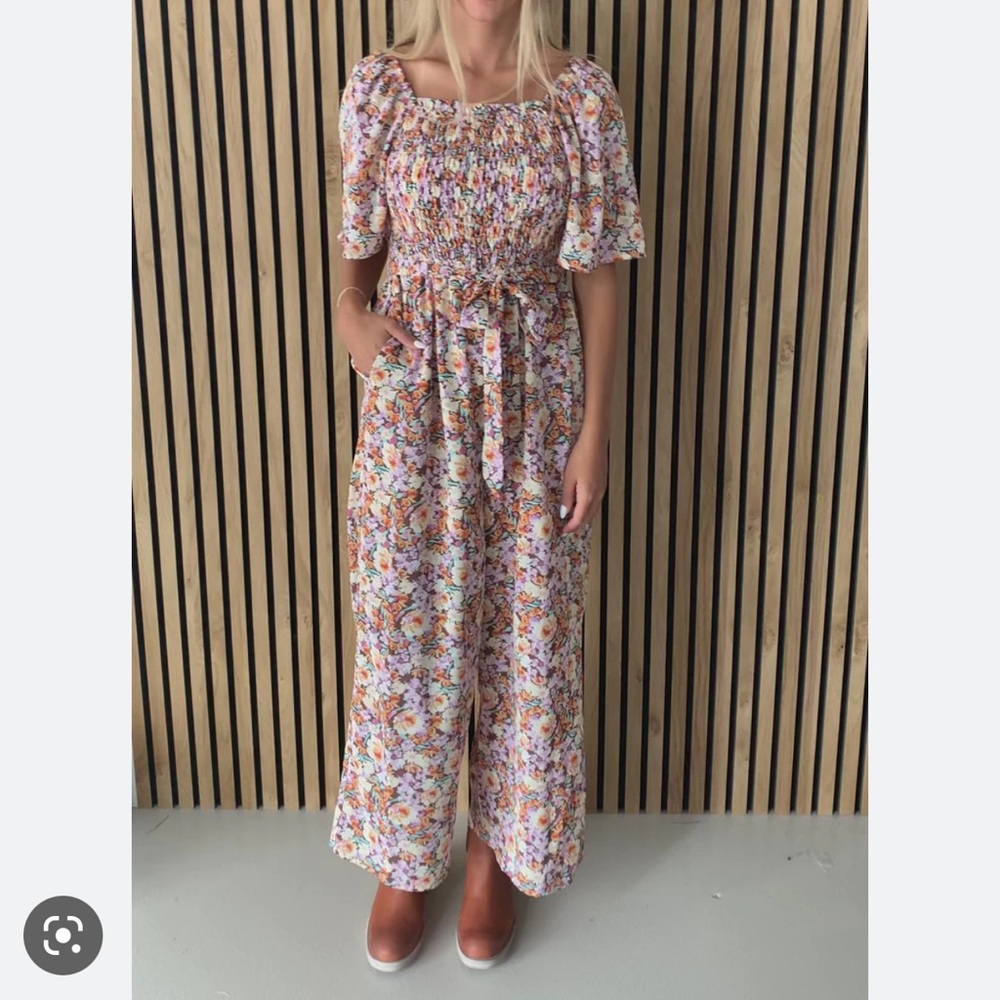 Hayden, Los Angeles, medium the shonda square neck jumpsuit in lilac floral